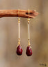 Boho Earrings, Dangle Earrings, Gold Red Jaspers